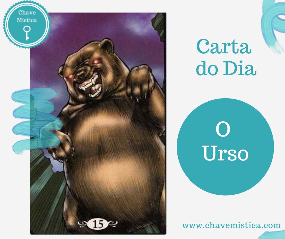 Carta Tarot para 06-08-2023 O Urso Neste dia seja reservado nos seus planos e esconda aquilo que possui. Pessoas falsas podem destruir os seus planos. Cuidado! Taróloga India www.chavemistica.com