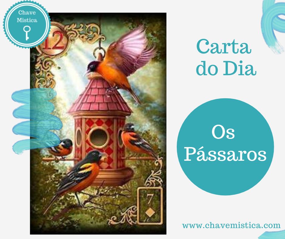 Carta Tarot para 13-11-2023 Os Pássaros Esta carta pede atenção com o stress, com o lado psicológico e com situações que possam vir a gerar uma certa ansiedade e também fofocas. Taróloga Maya www.chavemistica.com