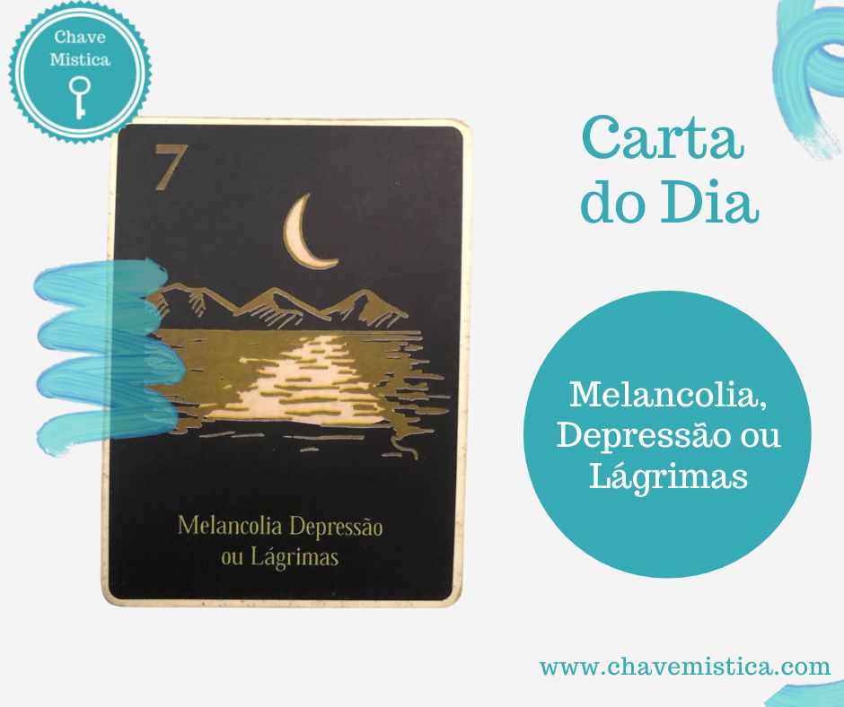 Carta Tarot para 27-10-2022 Melancolia, Depressão ou Lágrimas Dia de se recolher e praticar o silêncio. Movimentos precisam de força e direção. Descanse antes de agir. Taróloga Maggie www.chavemistica.com #tarot #consultastarot #silencio #descanso #depressaoeansiedade #lagrimas