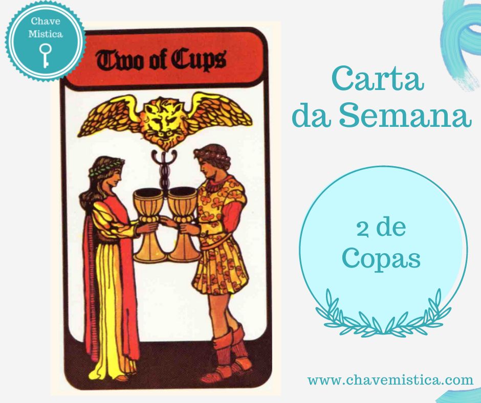 Carta da semana de 07 a 13-11-22 Dois de Copas Esta semana estará favorável para acordos, contratos independentemente da sua natureza. Está favorável para conciliação de interesses, para pedidos de namoro ou para a celebração do amor ou a conclusão de um negócio. No entanto, para que isto seja válido, terá de efetuar as mudanças necessárias que potenciem o seu objetivo. Nada acontece por acaso e se for daqueles que está à espera de que as coisas aconteçam por mero acaso e desresponsabilizando-se das decisões, poderá ser colocado à prova, através de acontecimentos que o obrigarão a agir. Tarólogo Fábio www.chavemistica.com #tarot #cartadasemana #chavemistica #consultastarot