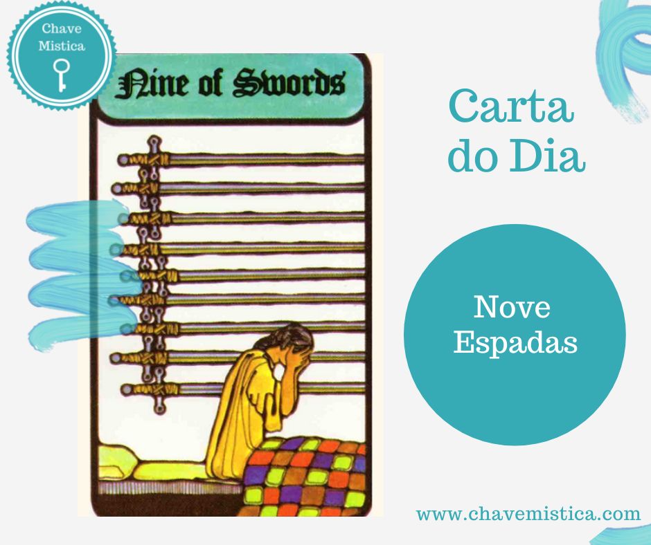 Carta Tarot do dia 14-02-2023 9 de Espadas Não permita que os traumas do passado e as culpas o dominem, errar é humano! Não viva na culpa constante. Taróloga Stella www.chavemistica.com