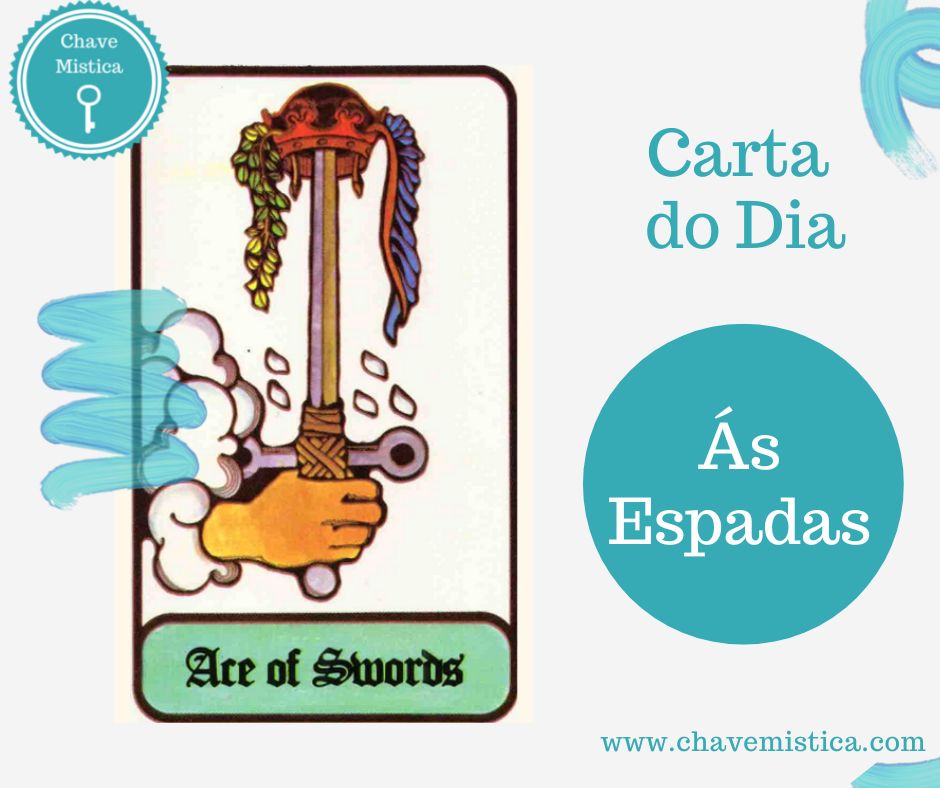 Carta Tarot para 09-03-2023 Ás de Espadas A comunicação e a objetividade serão importantes no dia de hoje. Vá direto ao ponto sem rodeios ou perdas de tempo. Faça acontecer, se não tem notícias corra atrás delas. É possível que possa conhecer ou ter conhecimento de novidades que podem favorecer o seu dia. Tarólogo Fábio www.chavemistica.com