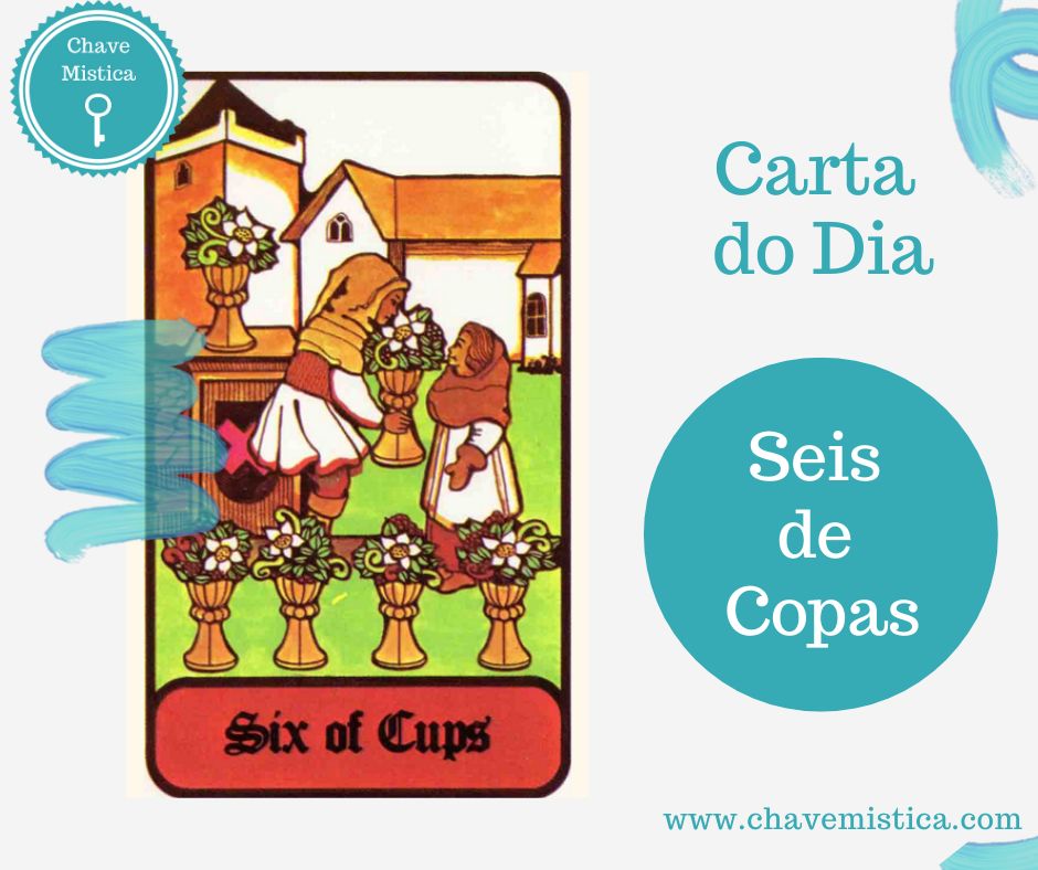 Carta Tarot para 20-08-2023 6 Copas A carta da nostalgia, da saudade dos tempos que passaram! Aconselha-se a reviver a diversão, a espontaneidade do seu tempo de criança para se sentir vivo(a) e inspirado(a) novamente. Procure e sinta a alegria simples e pura, que surge da apreciação dos pequenos prazeres da vida. Procure também prestar especial atenção à maneira como trata os outros, tente fazê-los se sentirem bem despertando sentimentos positivos. O amor pode ser silencioso, não necessita de grandes gestos. Taróloga Su www.chavemistica.com