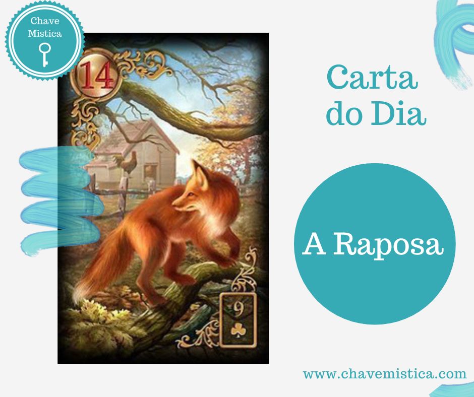 Carta Tarot para 18-01-2024 A Raposa Cuidado com as pessoas ao seu redor, que se fazem amigas, mas na verdade só querem o seu mal e a sua infelicidade. Desconfie do que é muito fácil e rápido. Tudo nas nossas vidas é obtido através de trabalho e esforço. Saiba ser como uma raposa, astuta.  Taróloga India www.chavemistica.com