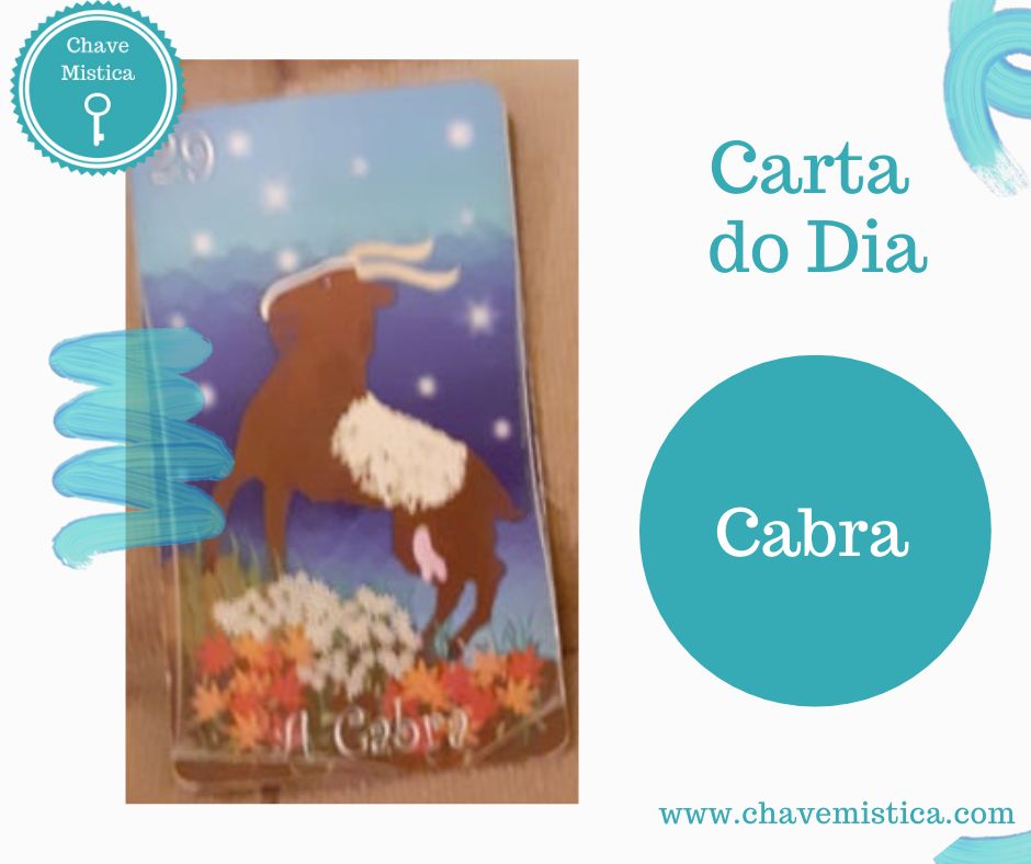 Carta Tarot para 30-06-2023 A Cabra No que diz respeito a relações humanas e familiares, o conselho desta carta para hoje é que seja persistente e não desista. Taróloga Sherazade www.chavemistica.com