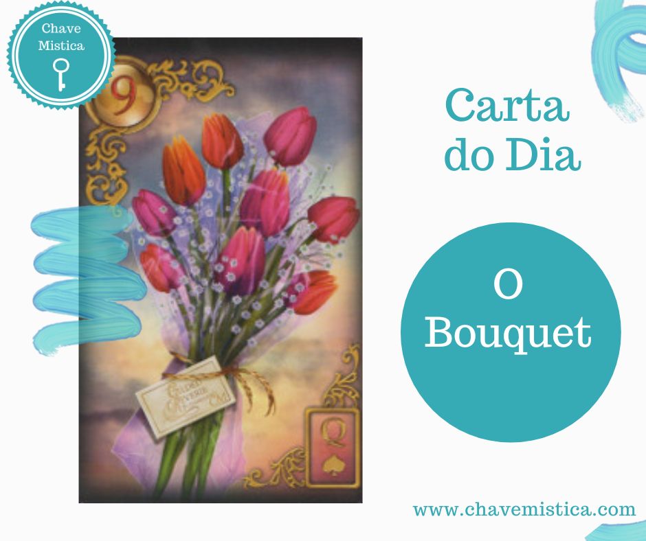 Carta Tarot para 04-07-2023 O Buquê A carta de hoje transmite e representa o amor universal, a generosidade, a fraternidade e as amizades sinceras. Traz à memória tempos felizes e festejos de outrora que recordamos com carinho. Esta carta comporta uma energia positiva que nos circunda a todos. As relações com outros estão protegidas havendo troca justa e sincera. Hoje é um dia carregado de boas energias, de alegria, sinceridade e amor. Taróloga Jacinta www.chavemistica.com