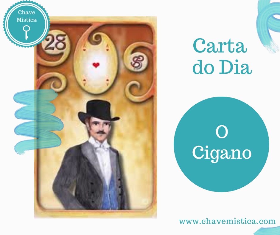 Carta Tarot para 31-07-2023 O Cigano Para este dia tenha mais fé em si e lute pelos seus objetivos. Boa capacidade produtiva e realização. Taróloga India www.chavemistica.com