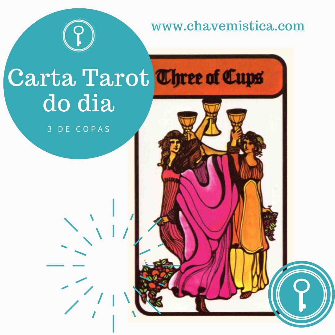 Carta Tarot para 19-08-2023 Antes de mais informamos que a nossa promoção nas consultas de tarot durará até às 23.59 do próximo Domingo! 3 Copas É hora de ser mais feliz de um modo geral. Aceite a vida como ela é, com otimismo. Fique tranquilo(a) que todos os problemas se resolvem. Mantenha o otimismo. Não viva com os problemas que poderão vir. Seja Grata(o) pelo que tem, ao invés de se focar no que está em falta. Permita-se aproveitar as coisas boas da vida com intensidade e prazer, porém sem apego, valorizando os seus potenciais interiores e perdendo, definitivamente, o medo de ouvir a voz do seu coração. Ajude outras pessoas com prazer e honestidade. Mas o principal, é socialize, saia com amigos, cuide mais de si, faça o que mais gosta. Taróloga Su www.chavemistica.com