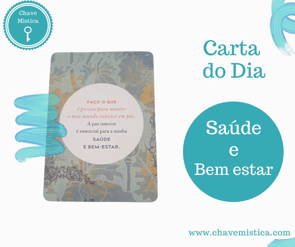 Carta Tarot para 01-09-2023 Saúde e Bem-estar É seguro procurar a paz de espírito dentro de mim Taróloga Cláudia www.chavemistica.com