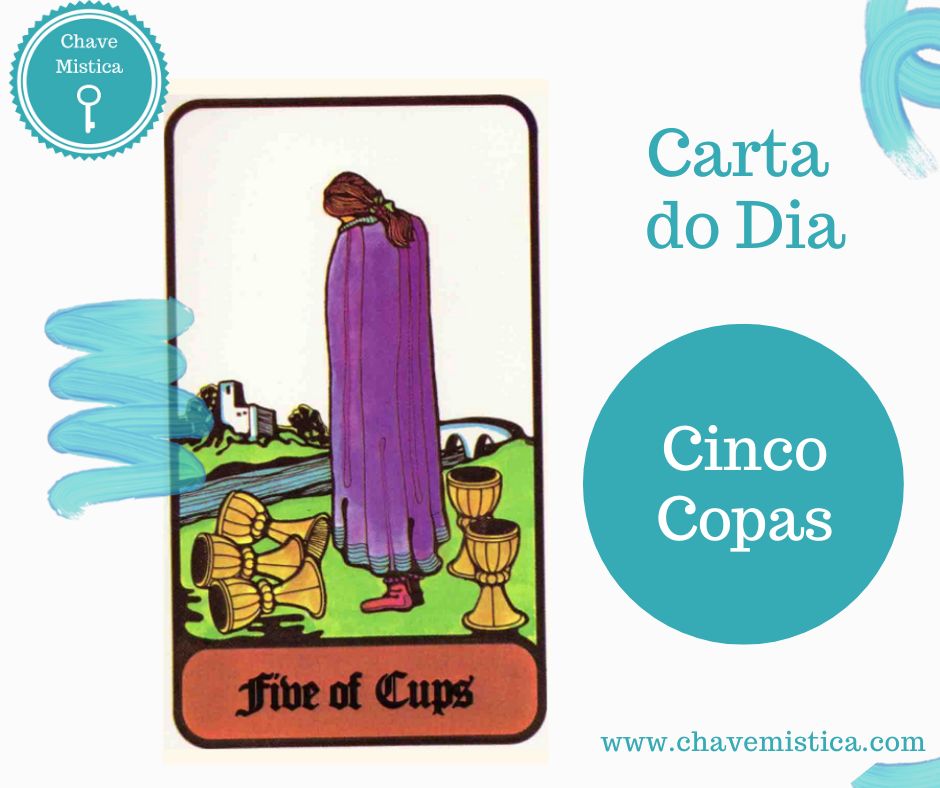 Carta Tarot para 21-10-2023 5 de Copas Decepções a nível amoroso podem acontecer no dia de hoje. Fique bem atento(a) a tudo que está ao seu redor. Momento de se resguardar e não tomar a frente de nada. Cuide de Si! Tarólogo Cronos www.chavemistica.com