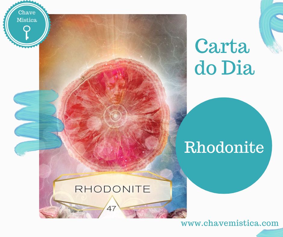 Carta Tarot para 24-11-2023 Rhodonite Os relacionamentos ajudam-nos a alcançar o nosso destino e a descobrir o nosso propósito, e as pessoas entrarão nas nossas vidas para serem os nossos anjos na Terra, oferecendo amor, incentivo e recursos para construirmos as vidas que desejamos para nós próprios. Agora é o momento de nos conectarmos com outras pessoas com espírito de generosidade, pois o Espírito Rodonita está aqui para ajudá-lo/a a formar parcerias saudáveis ​​que beneficiem a todos. Os aliados podem ser invisíveis ou assumir formas inesperadas, portanto, mantenha os olhos abertos. Ouça aquela pequena voz interior o/a incentiva a estender a mão para alguém com quem sente uma conexão. Essa pessoa pode ter ideias ou soluções valiosas para lhe oferecer, ou ser a inspiração que o ajuda a encontrar coragem para entrar em território desconhecido e expressar dons que você talvez não soubesse que tinha.  Taróloga Raquel www.chavemistica.com